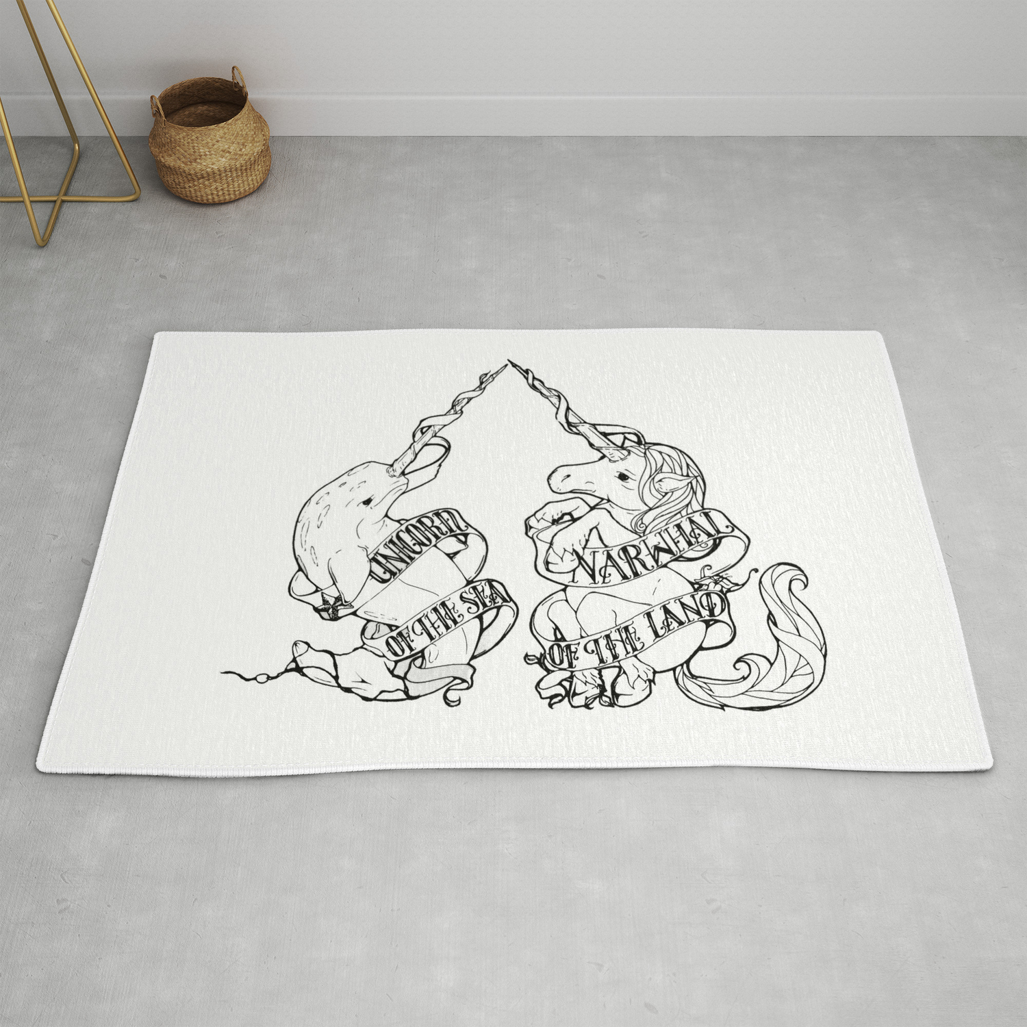 Unicorn Of The Sea Narwhal Of The Land Rug By Stevensuiter Society6