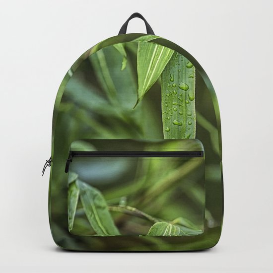 Lush Green Tropical Bamboo Leaf Backpack