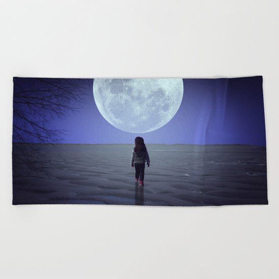 Moon alk Beach Towel