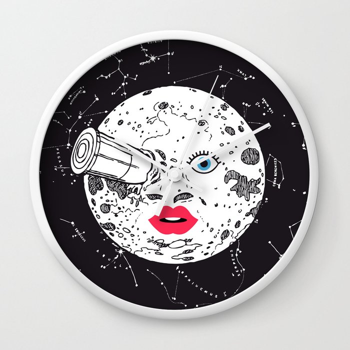 Le Voyage Dans La Lune Wall Clock By Afrancesado Society6