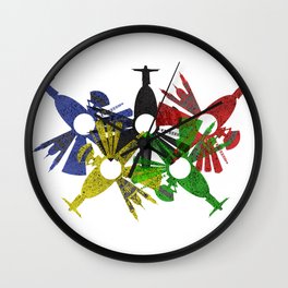 Rio de Janeiro skyline in various colors Wall Clock