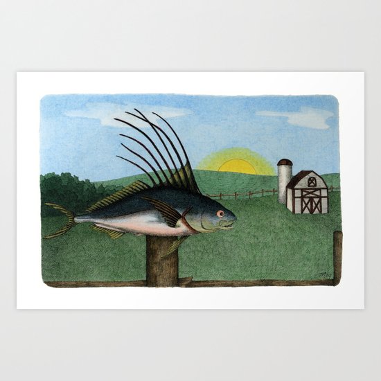 Rooster Fish Art Print