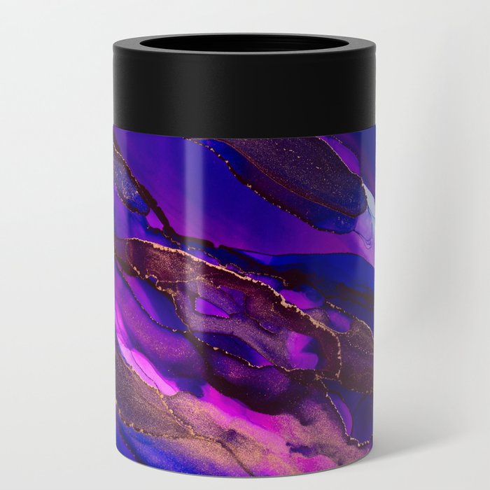 Wild Purple Alcohol Ink Painting Can Cooler