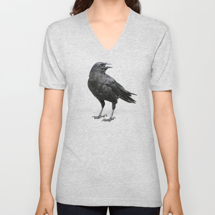 Black Crow V Neck T Shirt