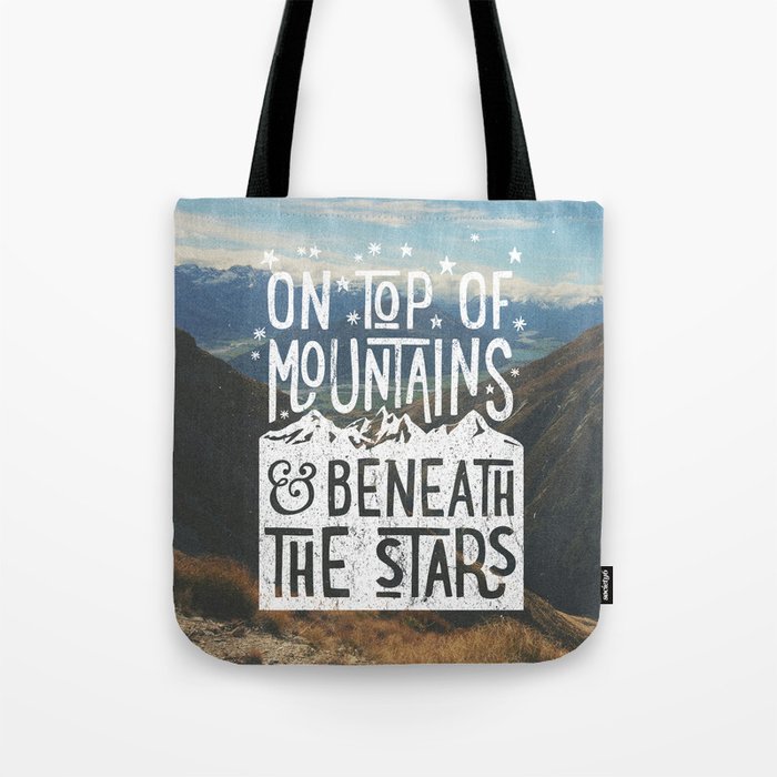 on top of mountain and beneath the stars Tote Bag
