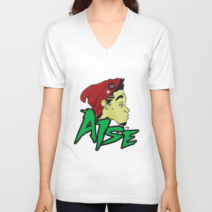 Aise Head Logo V Neck T Shirt