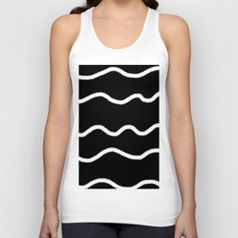 Black and white curves Unisex Tank Top