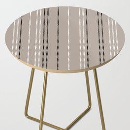 Ethnic Spotted Stripes, Mocha, Black and White Side Table