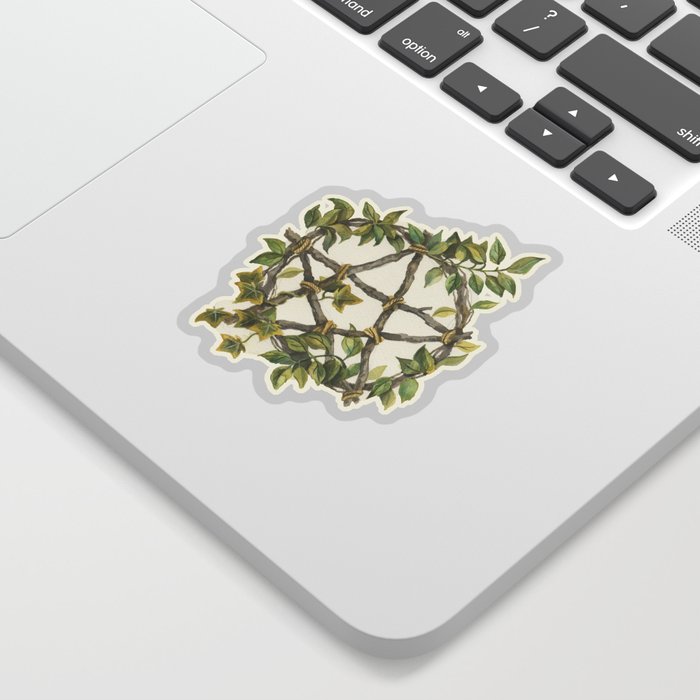 Green witch pentacle Sticker