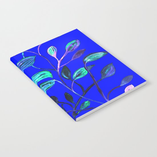 Blue Night's Red and Green Leaves! Notebook
