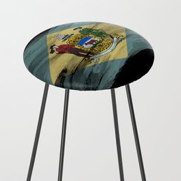 Delaware state flag brush stroke, Delaware flag background Counter Stool