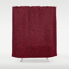 DEEP RED LEOPARD PRINT – Burgundy Red | Collection : Punk Rock Animal Prints | Shower Curtain
