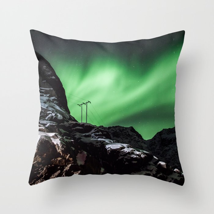 Aurora in Lofoten, Norway (II) Throw Pillow