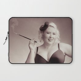"Of Corset Darling" - The Playful Pinup - Vintage Corset Pinup Photo by Maxwell H. Johnson Laptop Sleeve