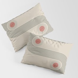 Mid century modern minimalist print with contemporary geometric moon phases Pillow Sham