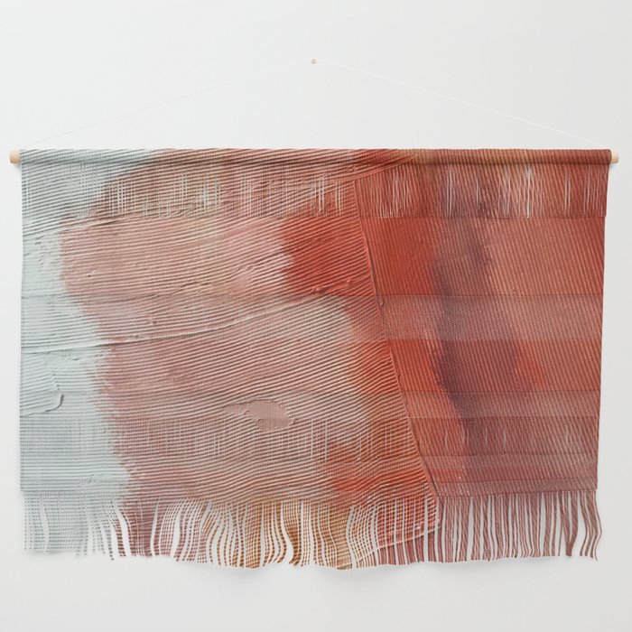Desert Journey [1]: a textured, abstract piece in pinks, reds, and white by Alyssa Hamilton Art Wall Hanging