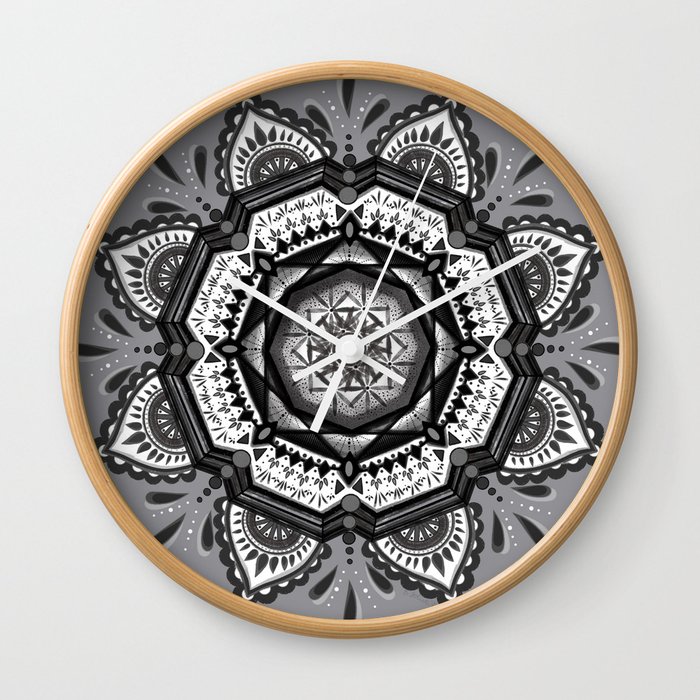 Intricate Shadow Mandala Wall Clock