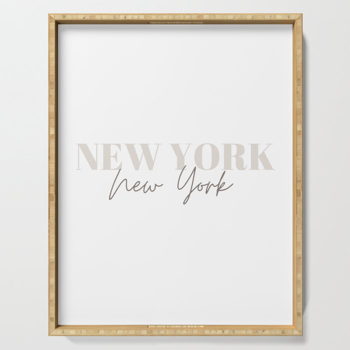 New York New York Taupe Serving Tray