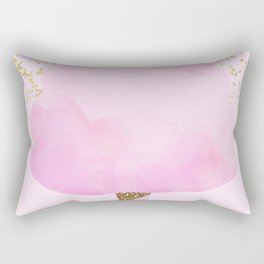 Pink & Gold Glitter Cotton Candy Rectangular Pillow