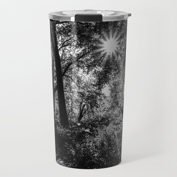 Autumn Fall in Central Park in New York City black and white Travel Mug