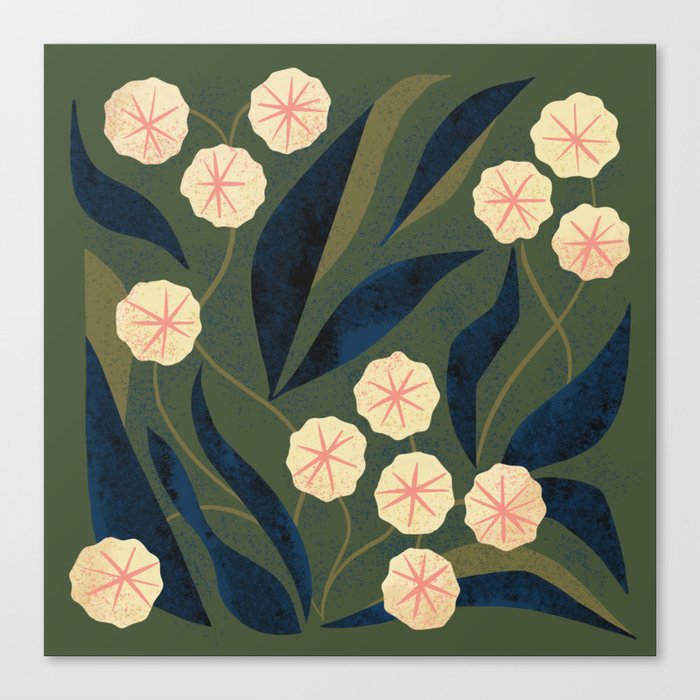 Green Floral Canvas Print