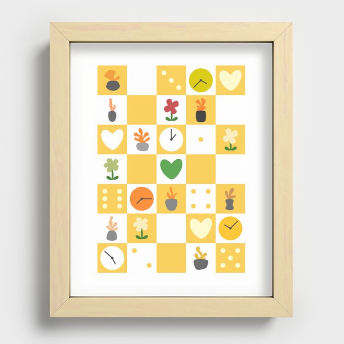 Color object checkerboard collection 4 Recessed Framed Print