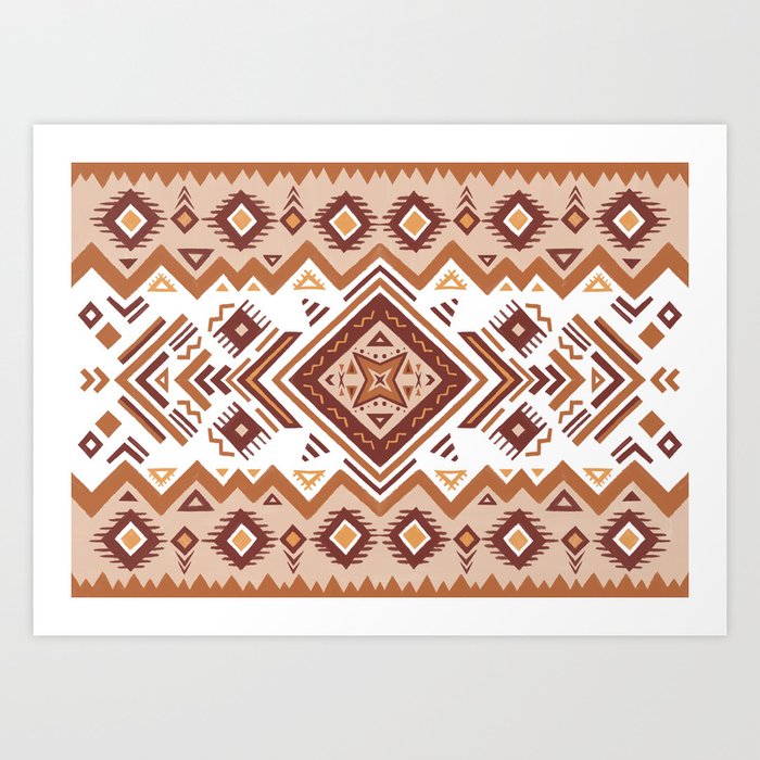 Boho graphic Moroccan oriental modern pattern art design - 6  Art Print