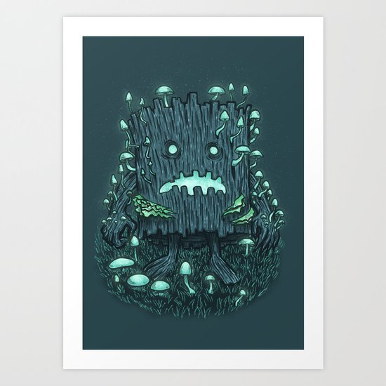 The Fungus Log Art Print