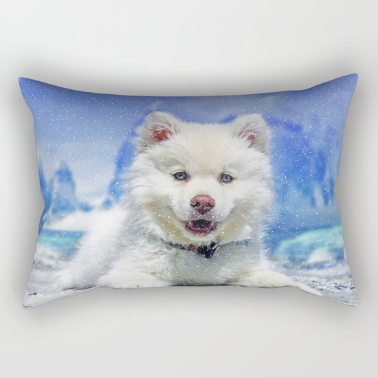 Winter Snowdog Rectangular Pillow