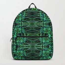 Liquid Light Series 68 ~ Blue & Green Abstract Fractal Pattern Backpack