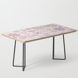 Natural Miscellany Scandi Retro Modern Pattern in Lilac and Cream  Coffee Table