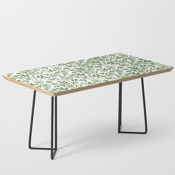 Green Eastern Floral Pattern Coffee Table