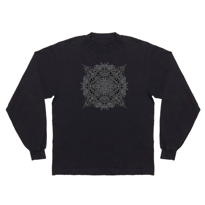 Mandala pattern #33 - dark version Long Sleeve T Shirt
