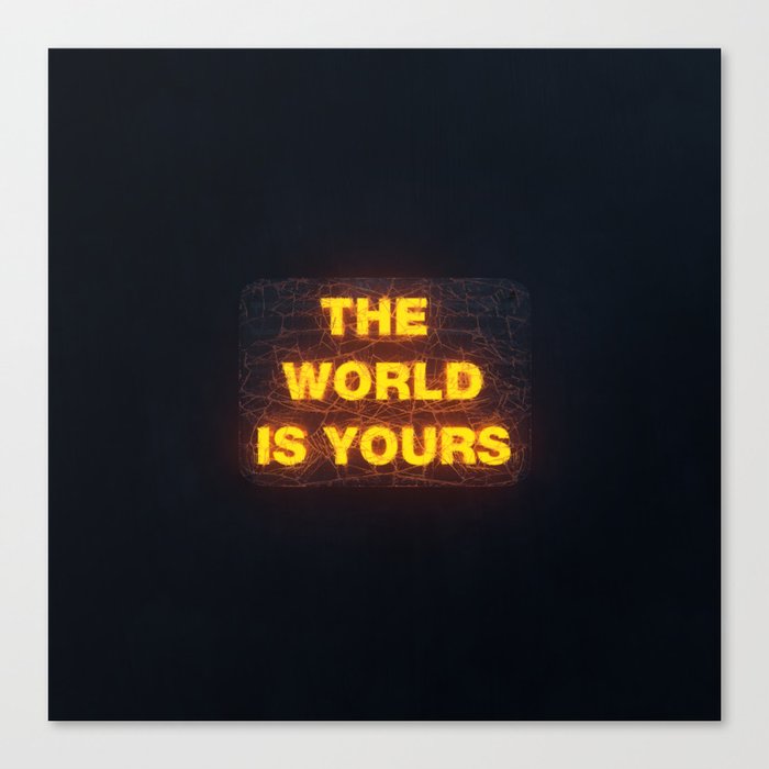 The World Is Yours Neon Canvas Print