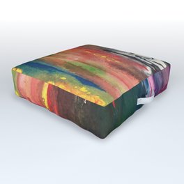 Fluid painting, abstract Outdoor Floor Cushion