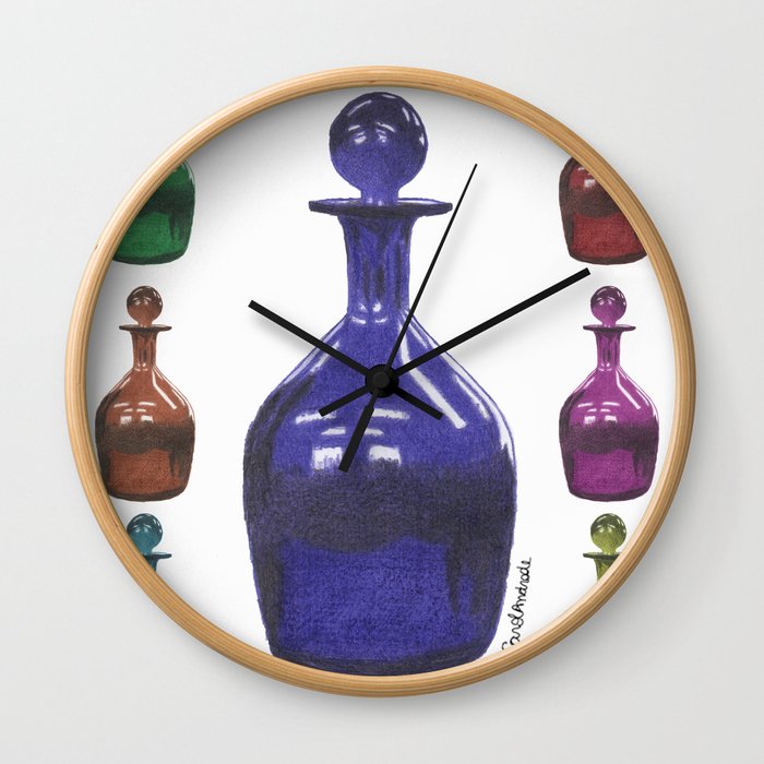 Purple Bottle Wall Clock