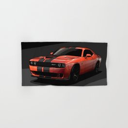 Challenger Hell Cat Car Orange Red with Stripes Hand & Bath Towel