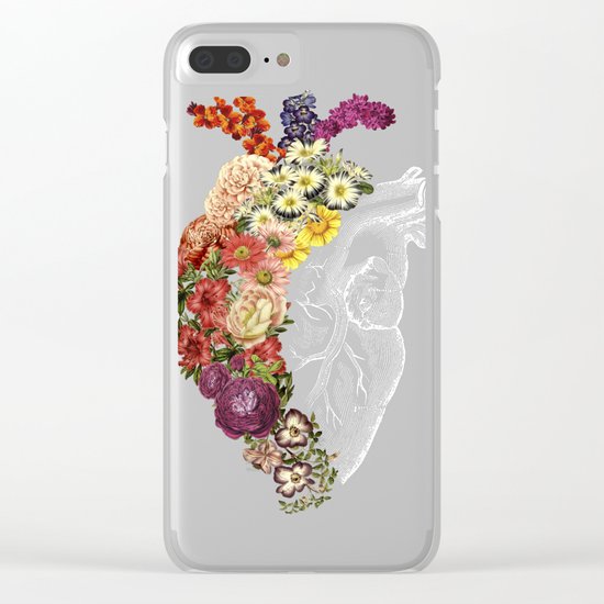 Flower Heart Spring Clear iPhone Case