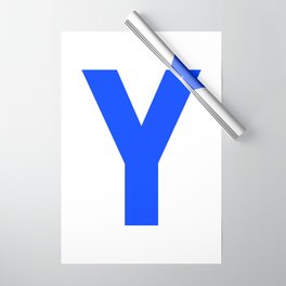 Letter Y (Blue & White) Wrapping Paper