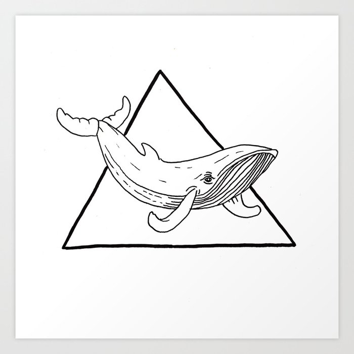 Geometric whale Art Print