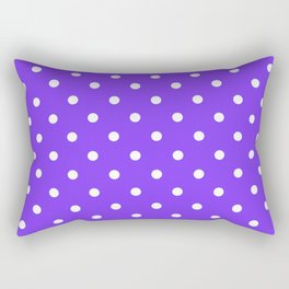 Neon Purple & White Polka Dots Rectangular Pillow