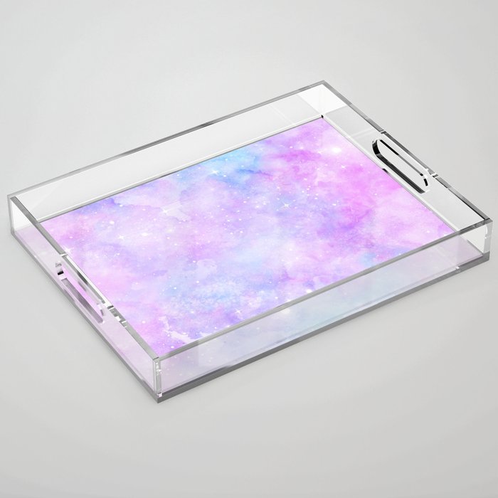 Pink Blue Galaxy Painting Acrylic Tray