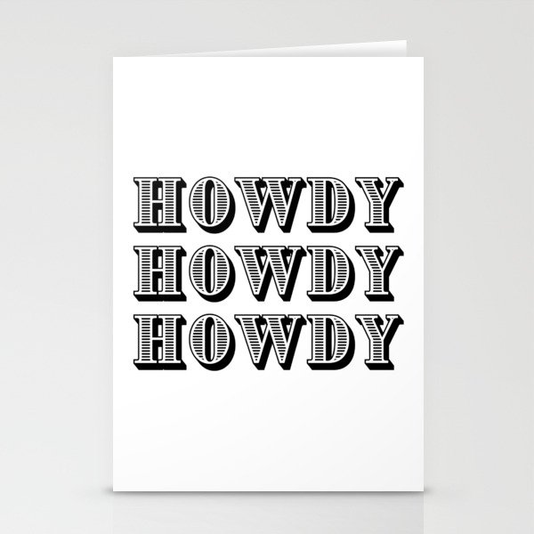 Black And White Howdy Stationery Cards | Graphic-design, Typography, Black-and-white, Digital, Pop-art, Howdy, Cowboy, Western, Farm, Horse