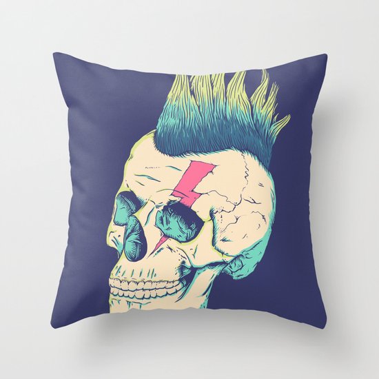 Skull Punk Throw Pillow