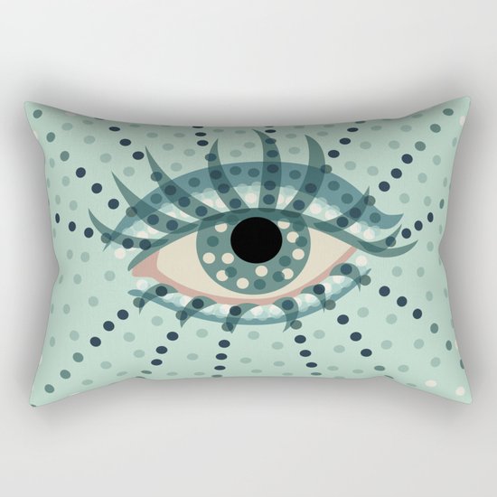 Dots And Abstract Eye Rectangular Pillow