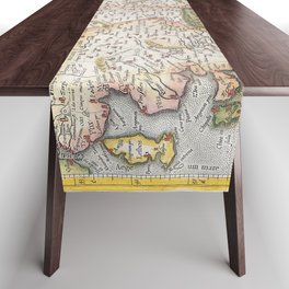 Turkey Map - Mercator - 1584 Vintage pictorial map Table Runner