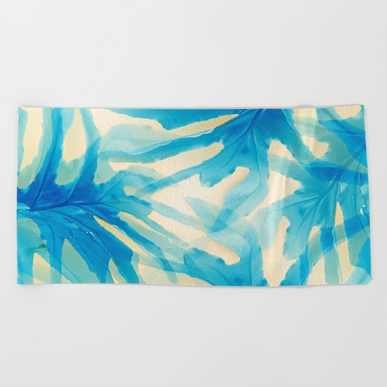Monstera leaves Beach Towel