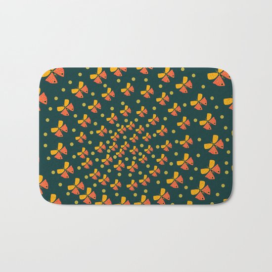 Butterflies in spiral Bath Mat