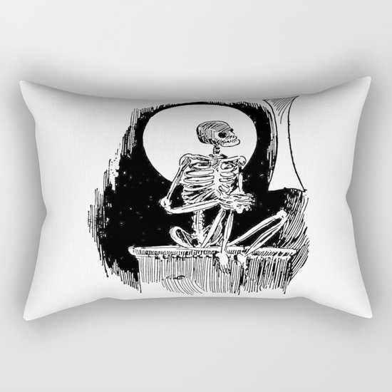Skeleton waiting Rectangular Pillow