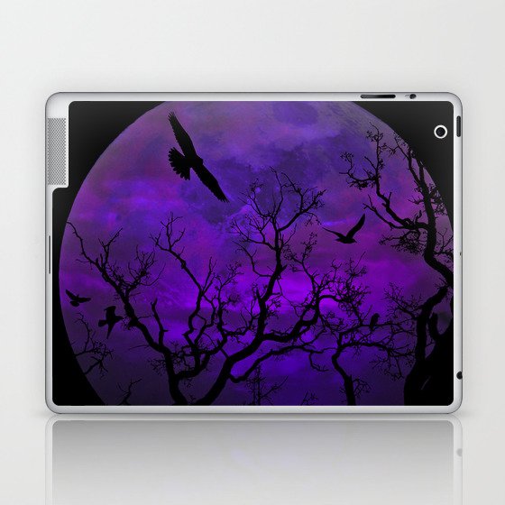 Purple Gothic Moon Laptop & iPad Skin